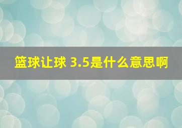 篮球让球 3.5是什么意思啊